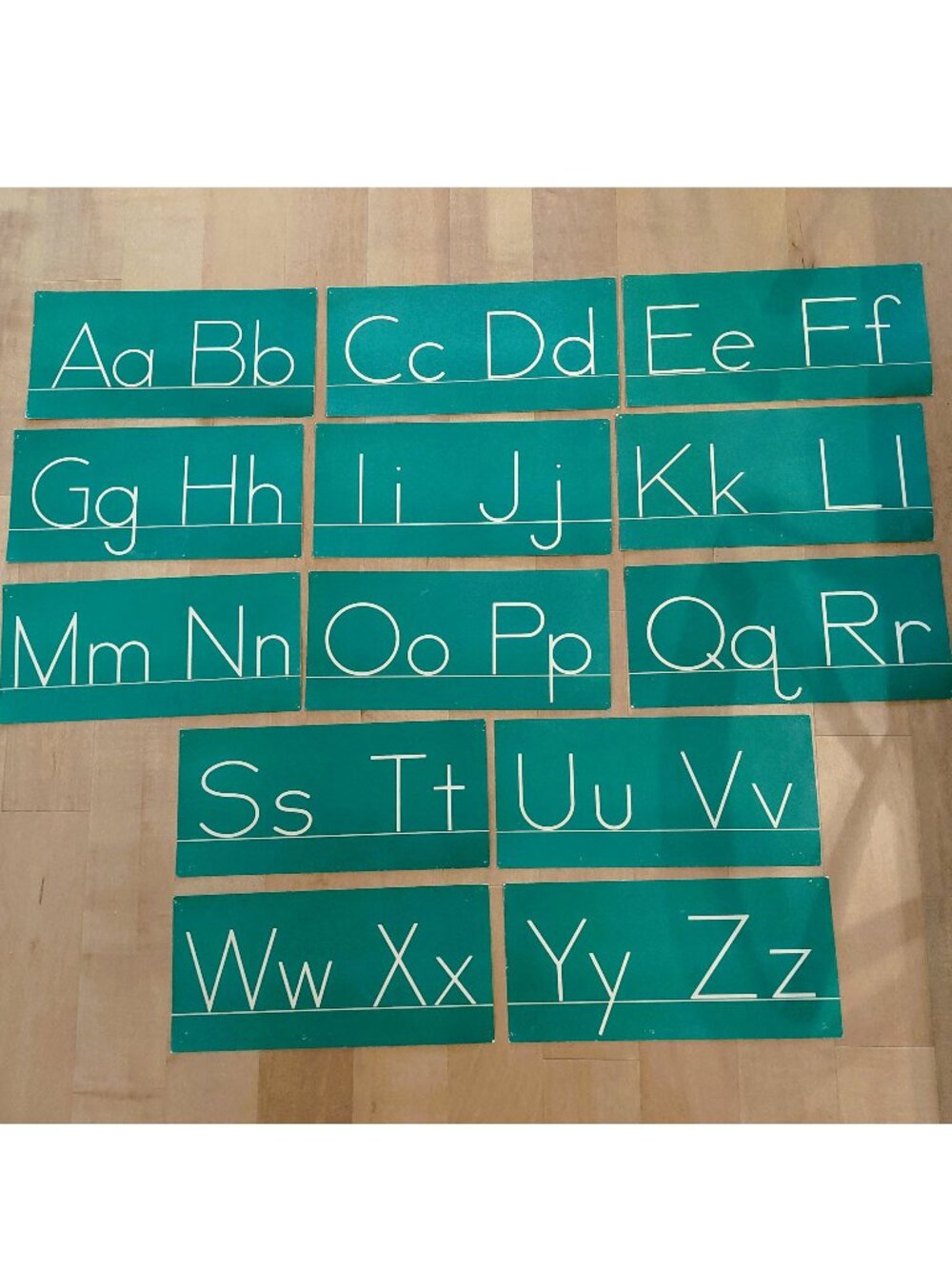 Vintage 50s School Alphabet ABC Wall Banner Card Set Green Slate Chalkboard